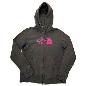 The North Face Full‎ Zip Hoodie Womens Medium Gray Cotton Blend Half Dome